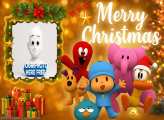 Pocoyo Merry Christmas collage with kids photos