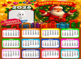 Calendar 2026 Happy Holiday Santa Claus