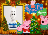 Peppa Pig Merry Christmas photo collage card