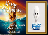 Gods saving power Merry Christmas online photo enhancer