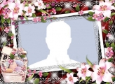 Easter Frame with Beautiful Flowers