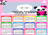 Calendar 2026 Panda for Girls