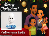 Merry Christmas God Bless Family photo collage