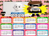 Calendar 2026 BatGirl Cute Photo Collage Maker