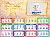 Calendar 2026 festive photo frame free