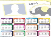 Calendar 2021 Yellow Elephant