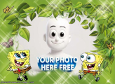 Spongebob and Leaves Make a Photo Free