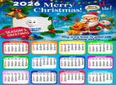 Calendar 2026 Merry Christmas harmony and joy