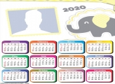 Photo Frame with Little Elephant Calendar 2020