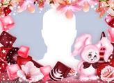 Frame Pink Easter Bunny