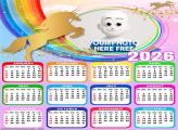 Calendar 2026 Golden Unicorn Free Photo Collage