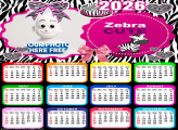 Calendar 2026 Zebra Cute Custom Photo Collage
