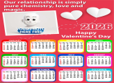 Calendar 2026 Message Valentines Day Custom Photo