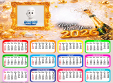 Calendar 2026 Happy New Year photo frame 2026