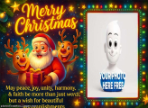 Santa Claus May Peace Joy Unity Harmony making collage pictures