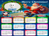 Calendar 2026 Santa Claus best wishes Christmas