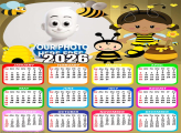 Calendar 2026 Little Bee Photo Collage Templates