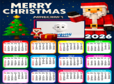 Calendar 2026 Minecraft Santa Claus Chistmas
