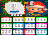 Calendar 2026 Merry Christmas little boy Childhood Education