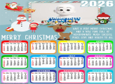 Calendar 2026 Merry Christmas Cute Custom Photo