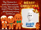 Simbol of Love and Peace Merry Christmas create photo collage