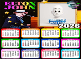 Calendar 2026 Elton John Photo Editor with Frames