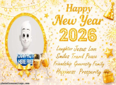Happy New Year 2026 photo collage with frame
