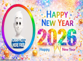 Happy New Year 2026 Color image frame